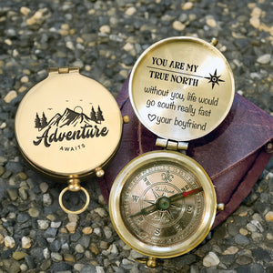 Personalized Engraved Compass - Family - To My Girlfriend - Without You, Life Would Go South Really Fast - Gpb13020