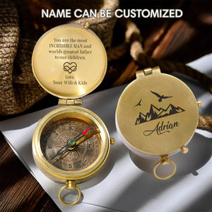 Personalized Engraved Compass - Family - To My Husband - From Wife & Kids - You Are The Most Incredible Man - Gpb14023