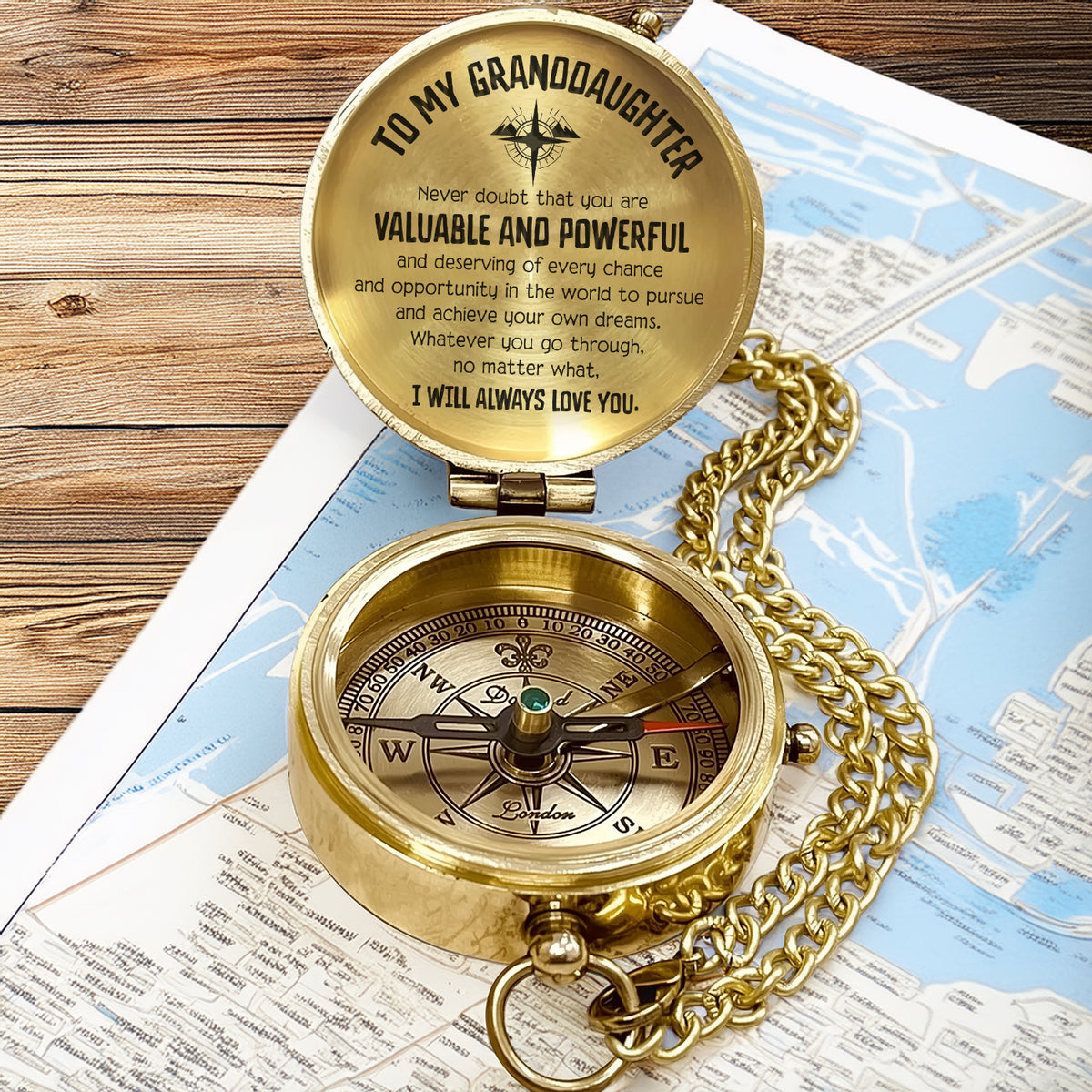 Personalized Engraved Compass - Family - To My Granddaughter - I Will Always Love You - Gpb23010