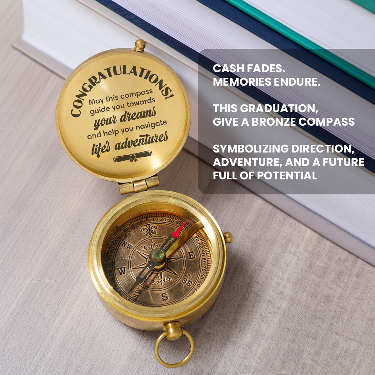 Personalized Engraved Compass - Family - To My Son Daughter Grandson Granddaughter - May This Compass Guide You Towards Your Dreams - Gpb16079