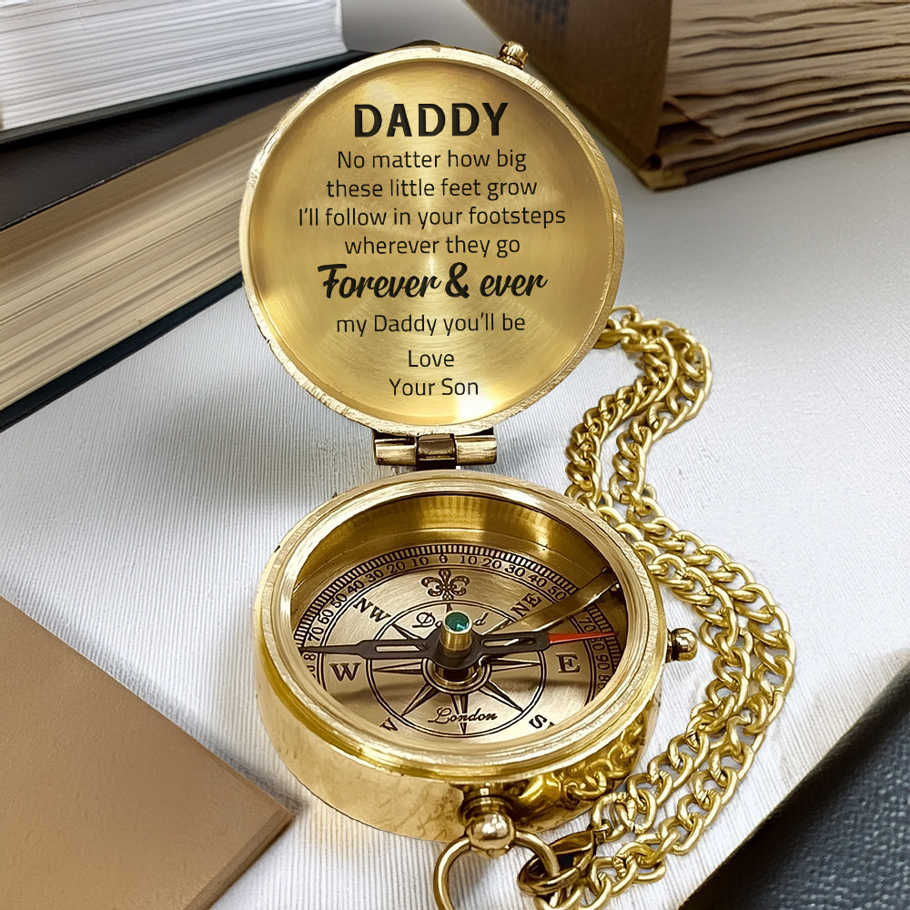 Personalized Engraved Compass - Family - To My Dad - From Son - I’ll Follow In Your Footsteps - Gpb18052