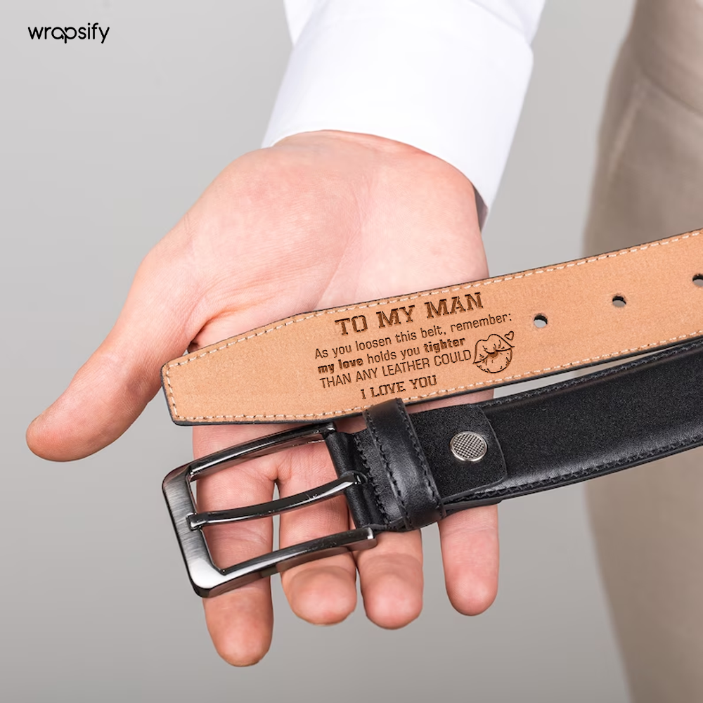 Secret Message Men's Belt - A Unique Expression of Love - Gar26004