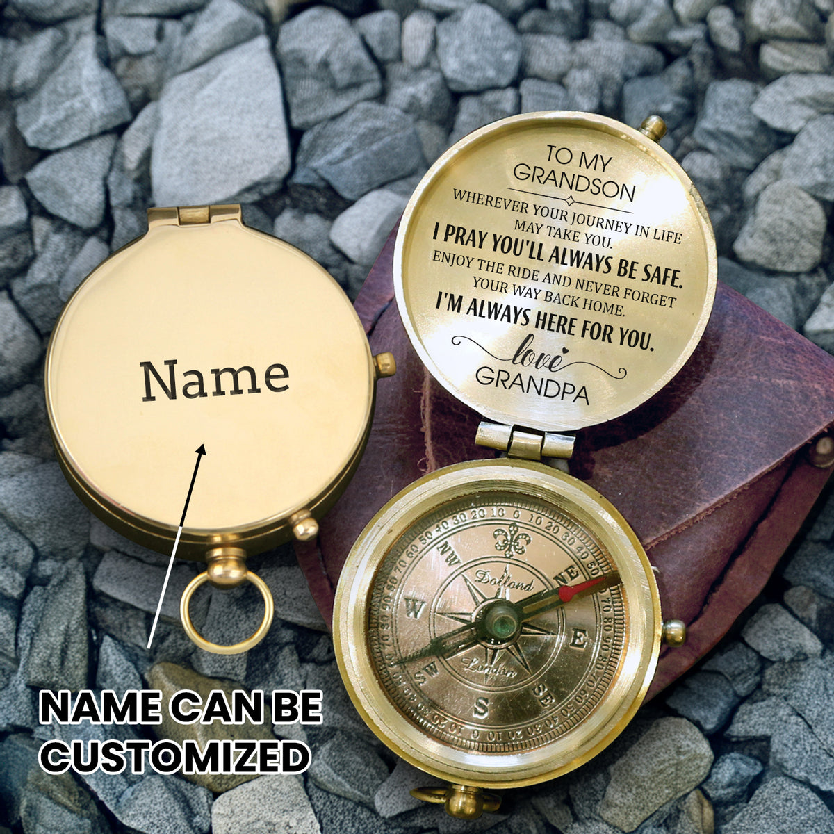 Personalized Compass To Grandson - I'm Always Here For You - Gpb22001