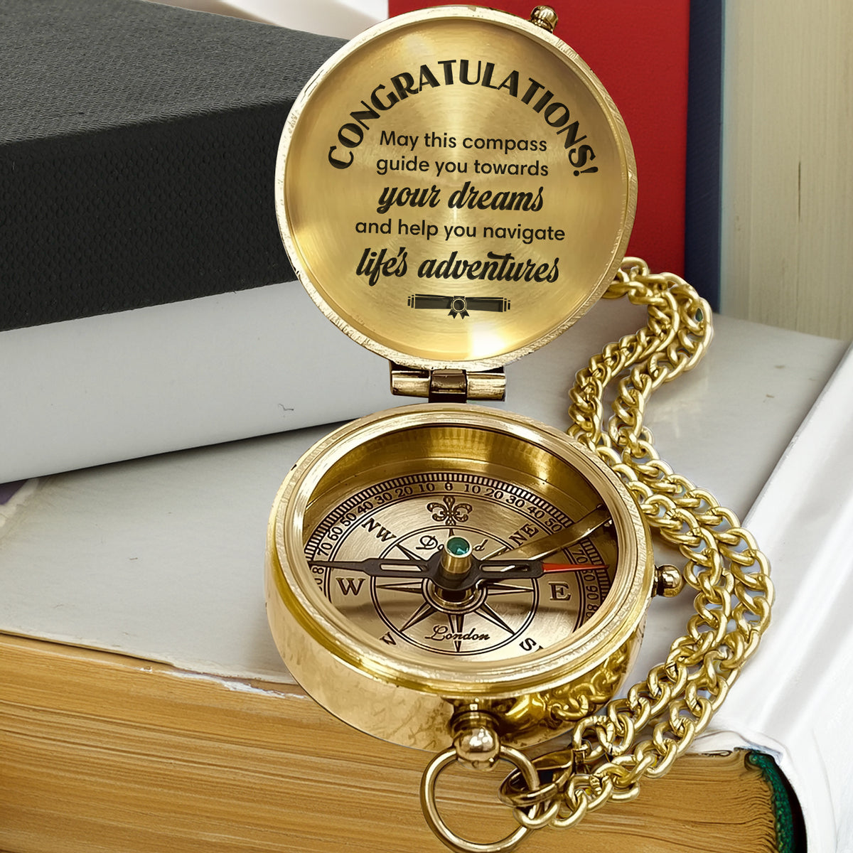 Personalized Engraved Compass - Family - To My Son Daughter Grandson Granddaughter - May This Compass Guide You Towards Your Dreams - Gpb16079