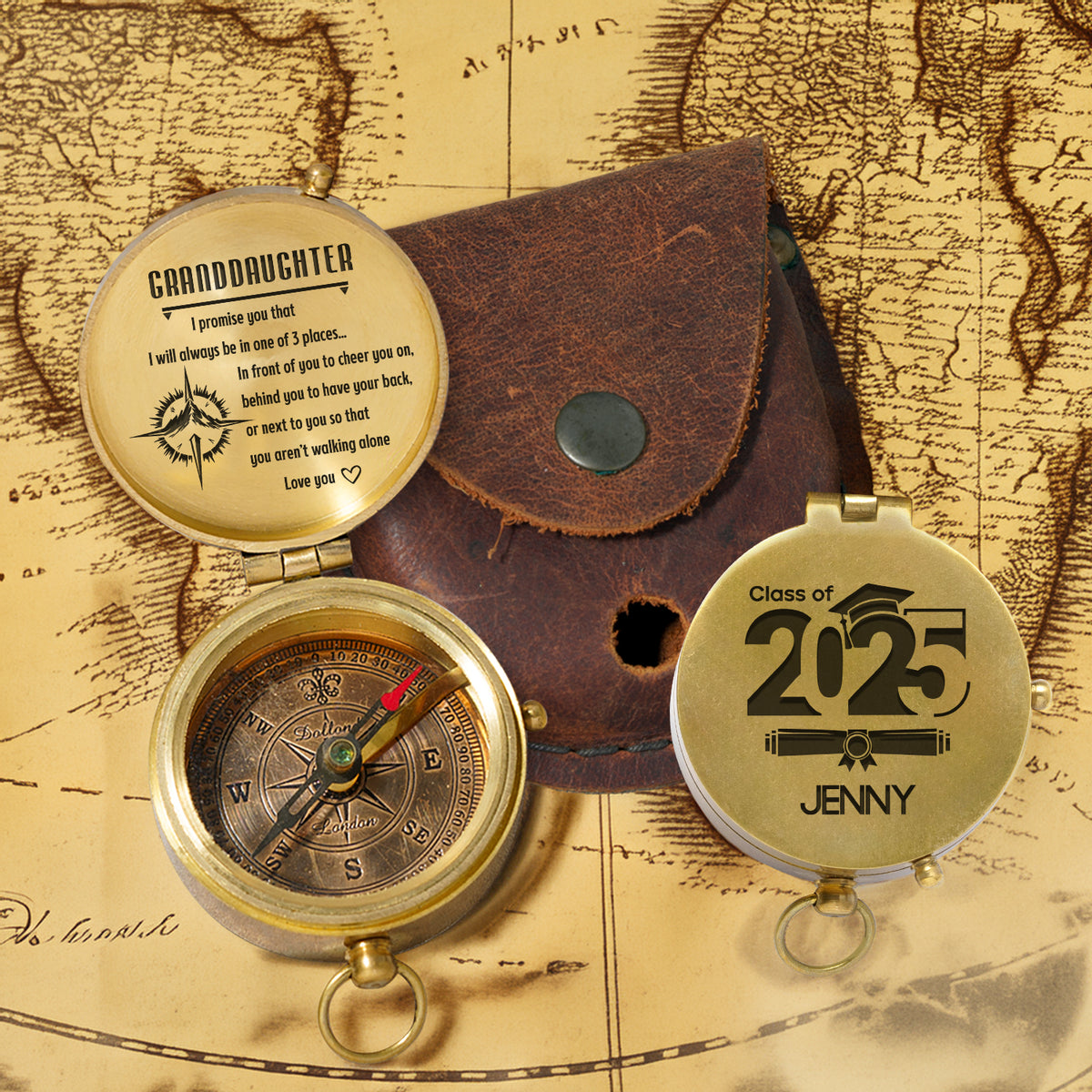 Personalized Engraved Compass - Family - To My Granddaughter - I Will Always Behind You To Have Your Back - Gpb23011
