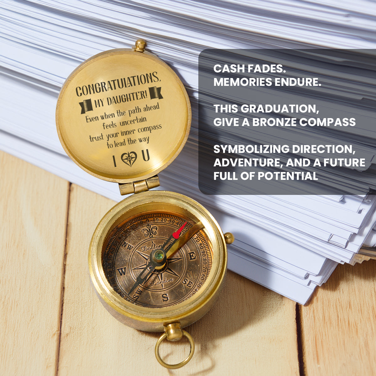 Personalized Engraved Compass - Family - To My Daughter - Congratulations - Gpb17017