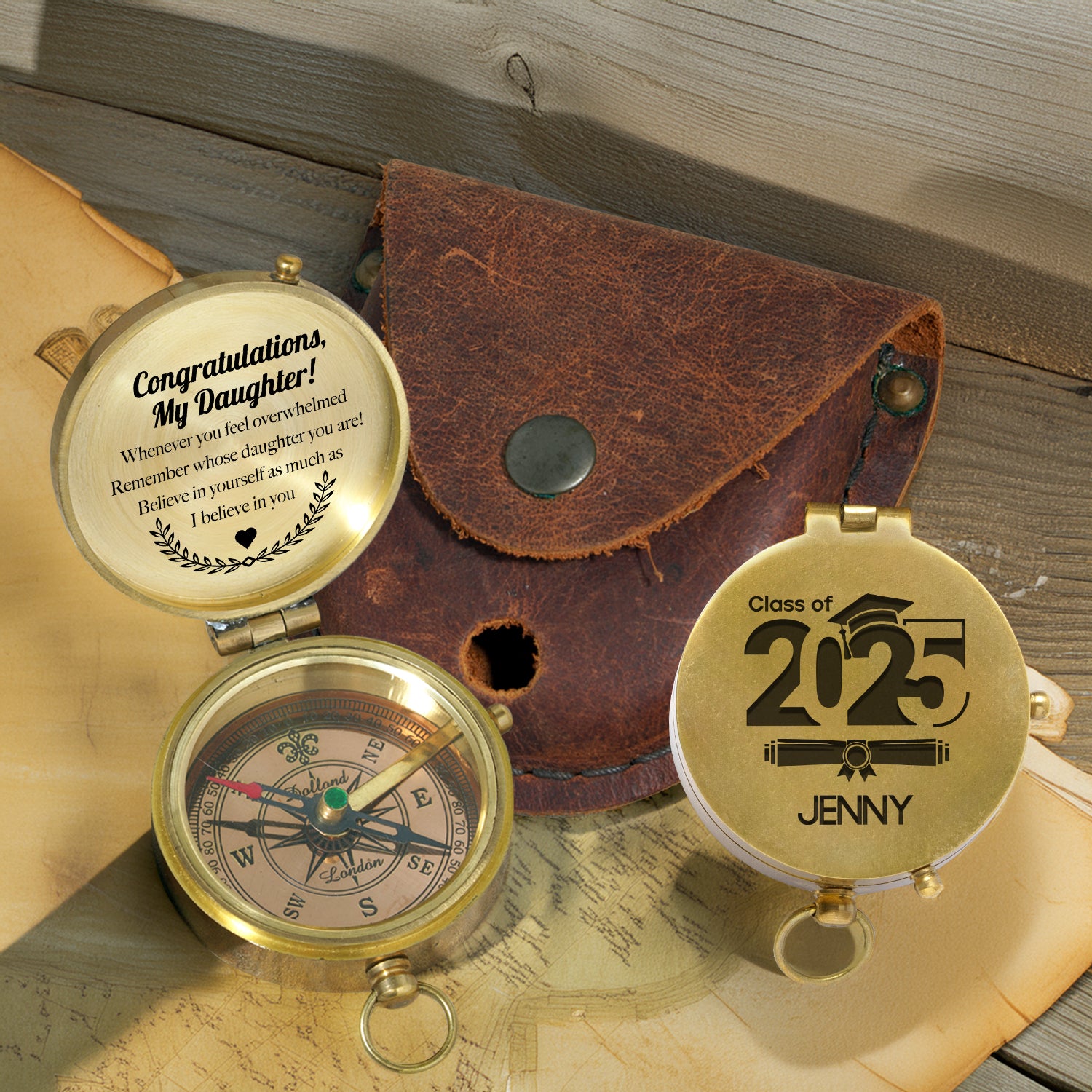 Personalized Engraved Compass - Family - To My Daughter - Believe In Yourself As Much As I Believe In You - Gpb17015