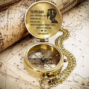 Personalized Engraved Compass - Family - To My Dad - From Daughter - You’re My Hero - Gpb18060