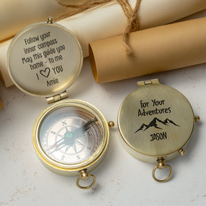 Personalized Engraved Compass - Family - For Couple - Follow Your Inner Compass - Gpb26242