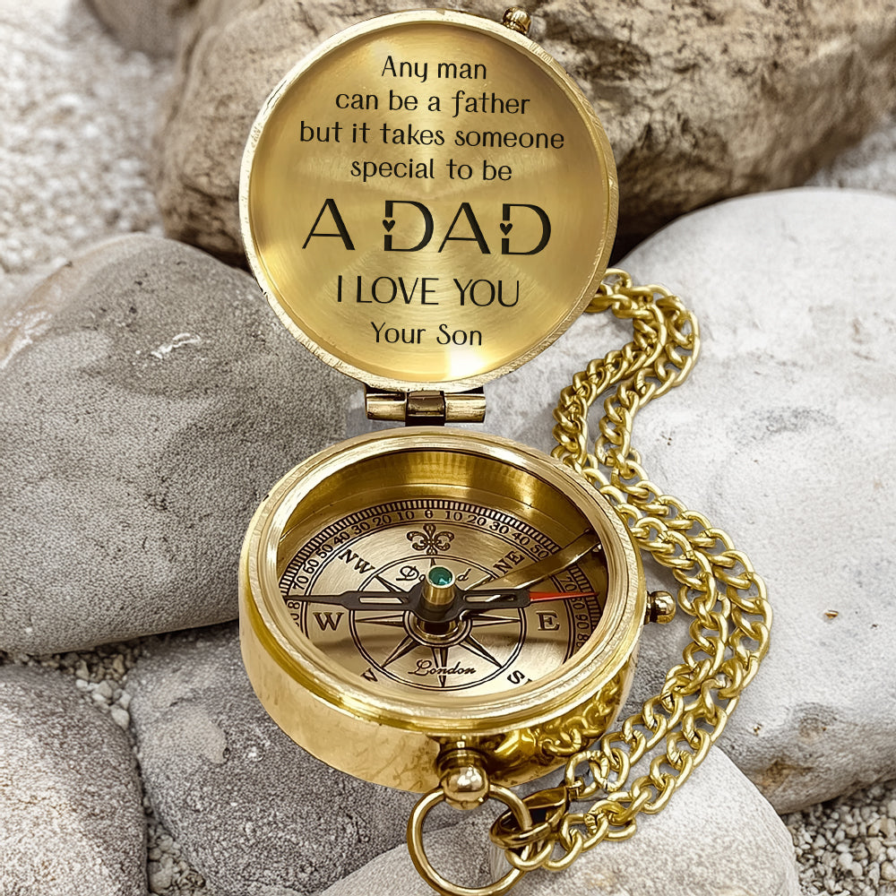Personalized Engraved Compass - Family - To My Dad - From Son - Any Man Can Be A Father - Gpb18056
