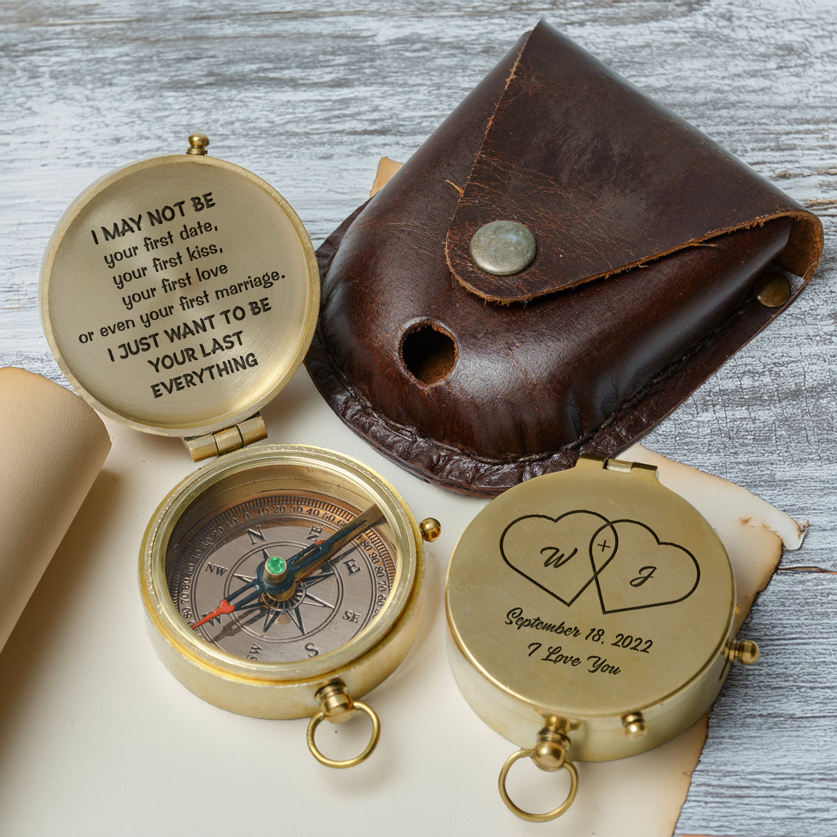 Personalized Engraved Compass - Family - For Couple - I Just Want To Be Your Last Everything - Gpb26243