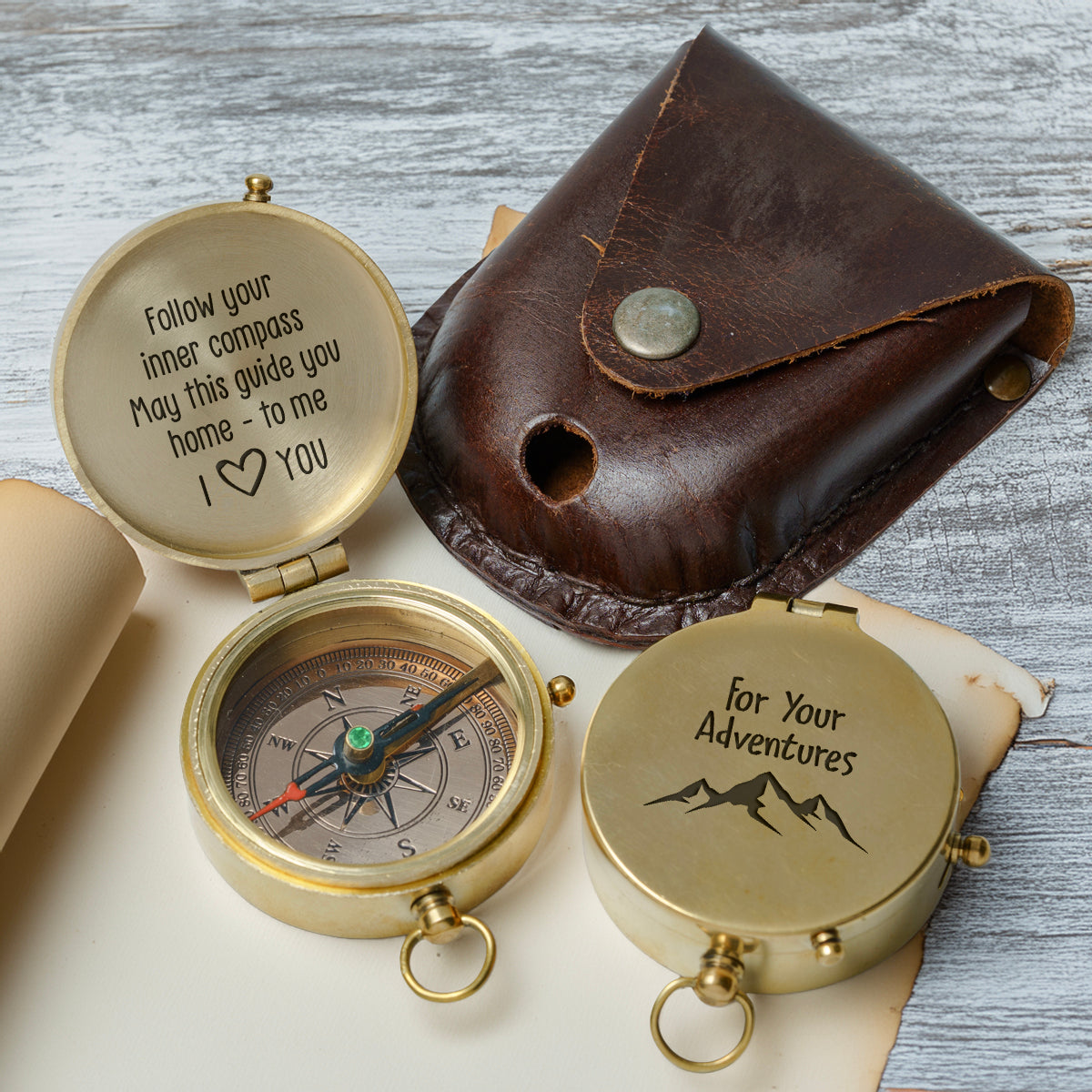 Personalized Engraved Compass - Family - For Couple - Follow Your Inner Compass - Gpb26242
