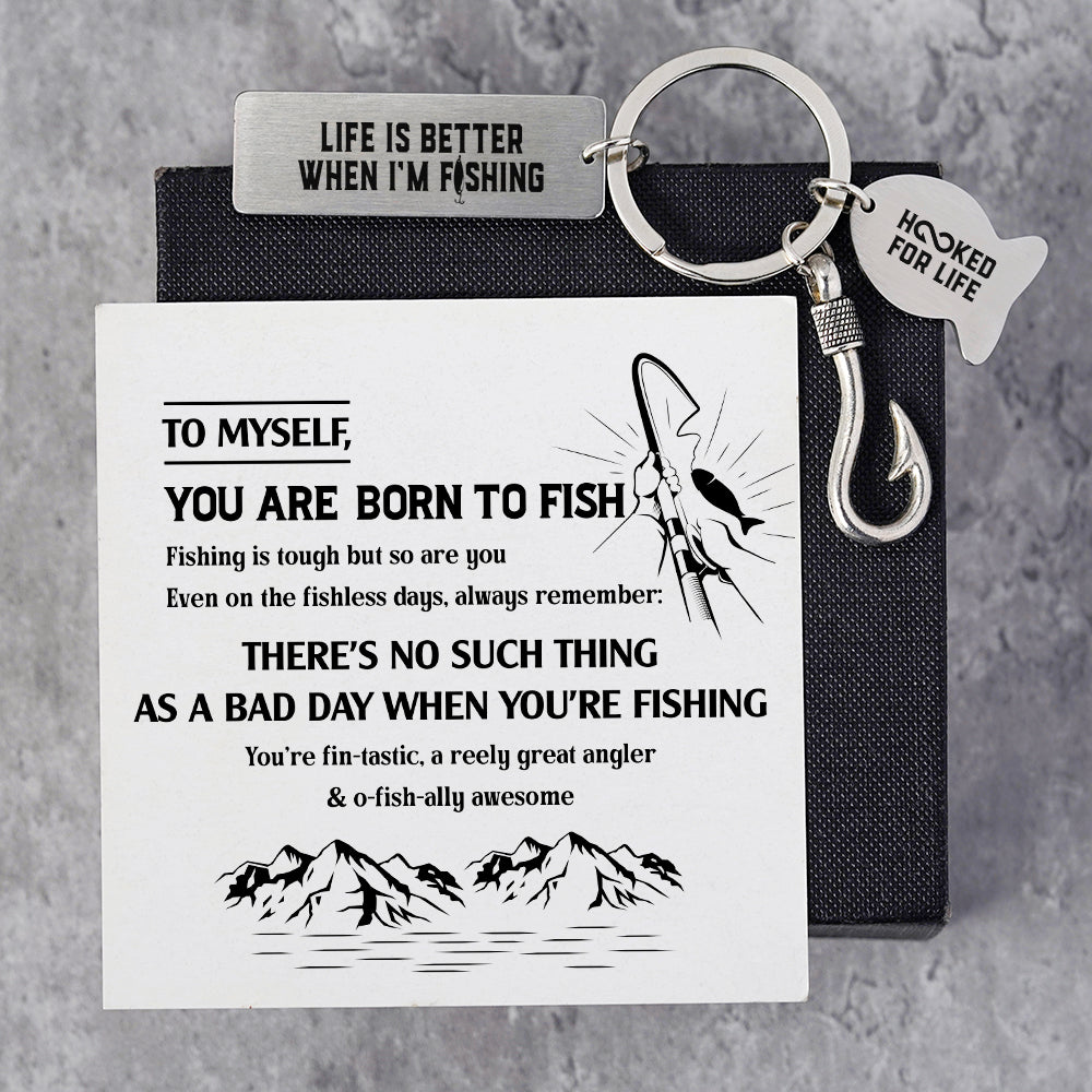 Fishing Hook Keychain - Fishing - To Myself - You Are Born To Fish - Gku34002