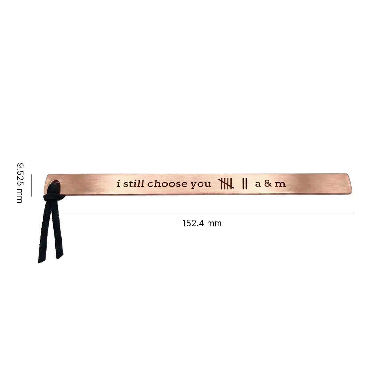 Personalized 7th Anniversary Copper Bookmark | Hand-Stamped "I Still Choose You" | Gdk26002