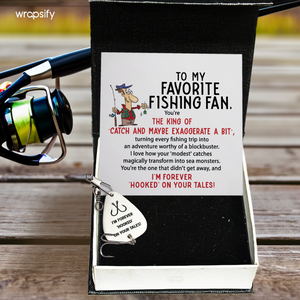 Engraved Fishing Hook - Fishing - To My Man - I'm Forever 'Hooked' On Your Tales  - Gfa26026