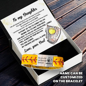 Personalized Softball Bracelet - Softball - To My Daughter - From Dad - My Favorite Softball Player - Gbzk17002