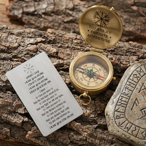Personalized Engraved Compass - Viking - To My Man - You Are My Favorite Adventure - Gpb26276