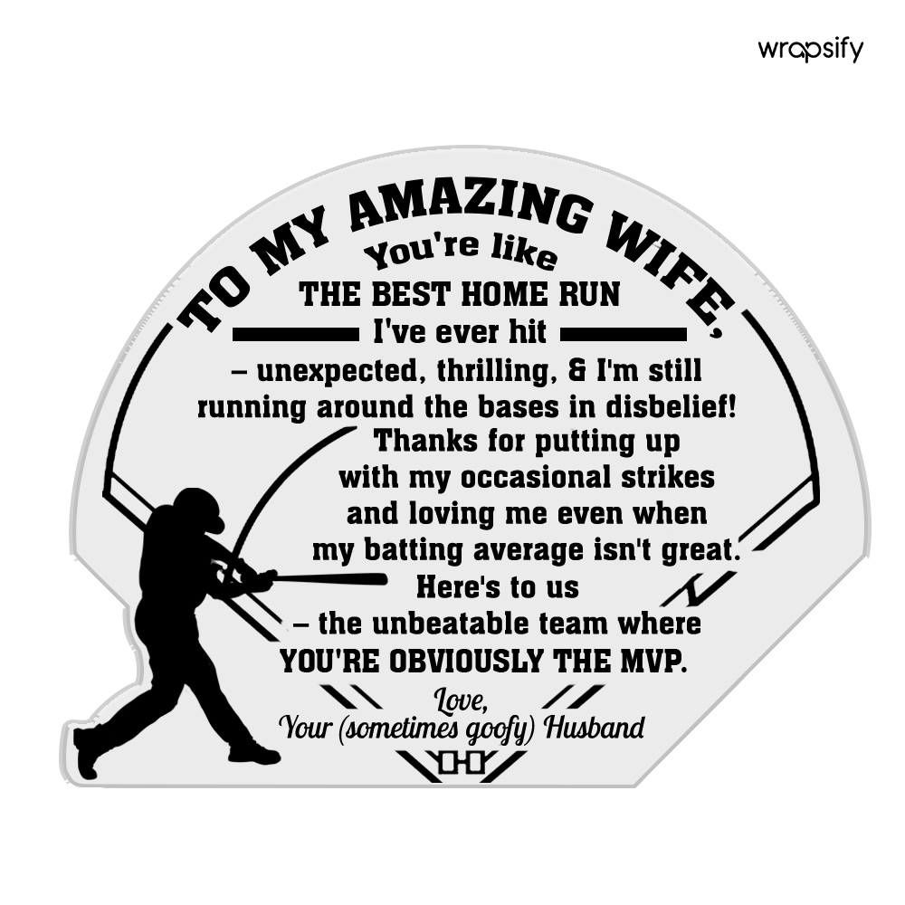 Hit a Love Homerun - Baseball Crystal Plaque for Love & Game Fans - Gznf15001