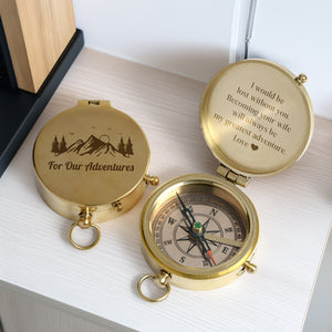 Personalized Engraved Bronze Compass - Handmade 7 years Anniversary Gift for Man | Custom Name, Date - Gpb26267