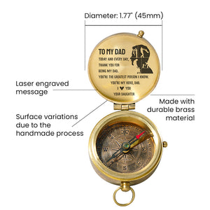 Personalized Engraved Compass - Family - To My Dad - From Daughter - You’re My Hero - Gpb18060