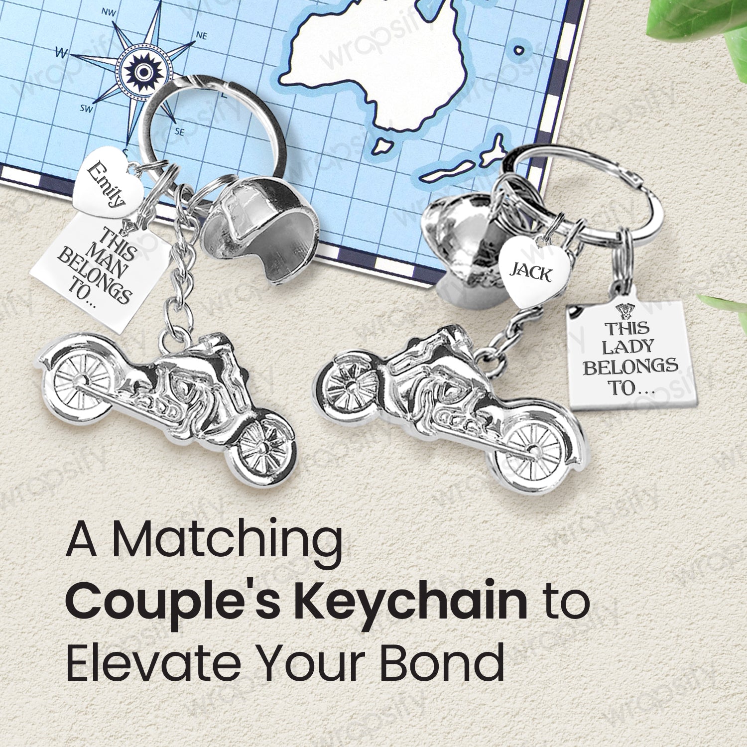 Classic Bike Keychain - Ride Together Couple Keychains - Gkt15004