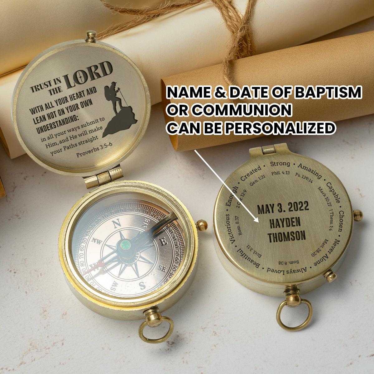 One Step with Faith, Forever Guided - In All Your Ways Submit To Him - Baptism & Communion Compass - Gpb16082