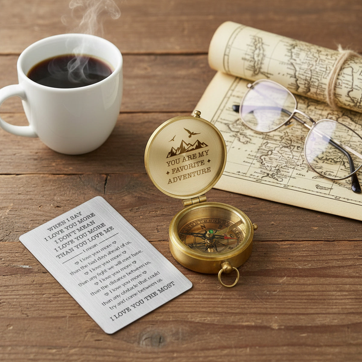 Personalized Compass Gift – For When They Can’t Hold Your Hand, Let Them Hold This - Gpb26046