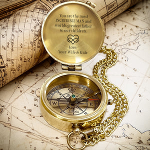 Personalized Engraved Compass - Family - To My Husband - From Wife & Kids - You Are The Most Incredible Man - Gpb14023