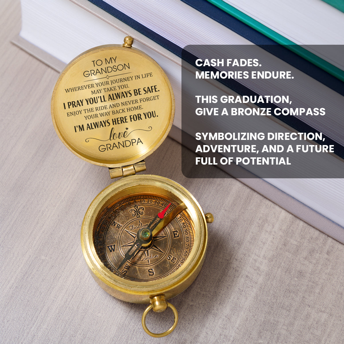 Personalized Compass To Grandson - I'm Always Here For You - Gpb22001