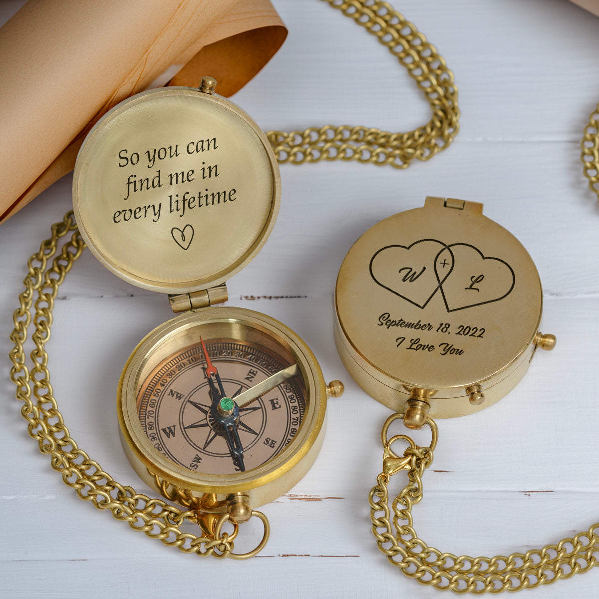 Personalized Engraved Compass - Family - For Couple - So You Can Find Me In Every Lifetime - Gpb26237