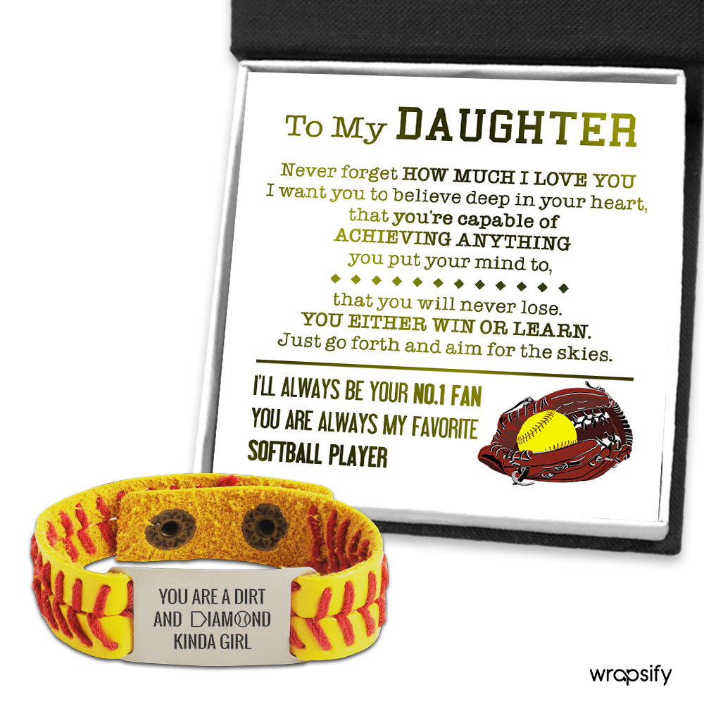 Softball Bracelet - Softball - To My Daughter - You Are A Dirt And Diamond Kinda Girl - Gbzk17025