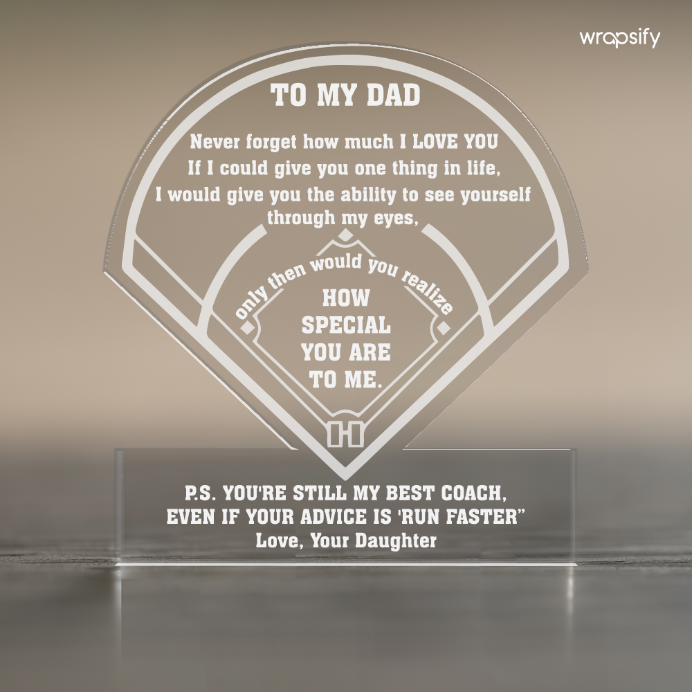 Crystal Plaque - Softball - To My Dad - From Daughter - You're Still My Best Coach - Gznf18122