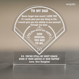 Crystal Plaque - Softball - To My Dad - From Daughter - You're Still My Best Coach - Gznf18122