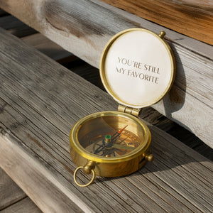 Personalized Engraved Bronze Compass - Handmade 10 years Anniversary Gift for Couples | Custom Name, Date - Gpb26251