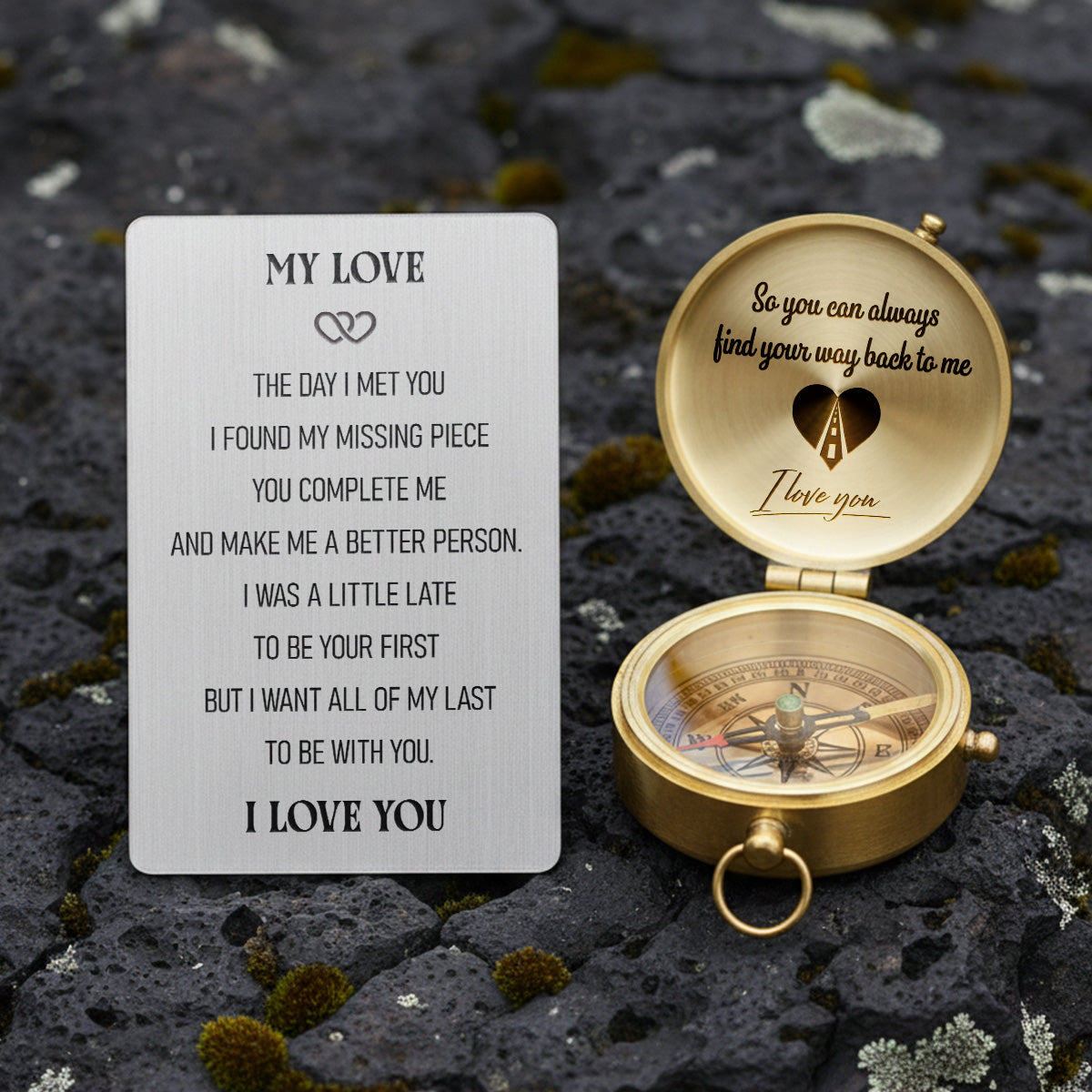 Personalized Compass Gift - So When You're Not Around To Say 'I Love You' This Compass Says It For You - Gpb14001