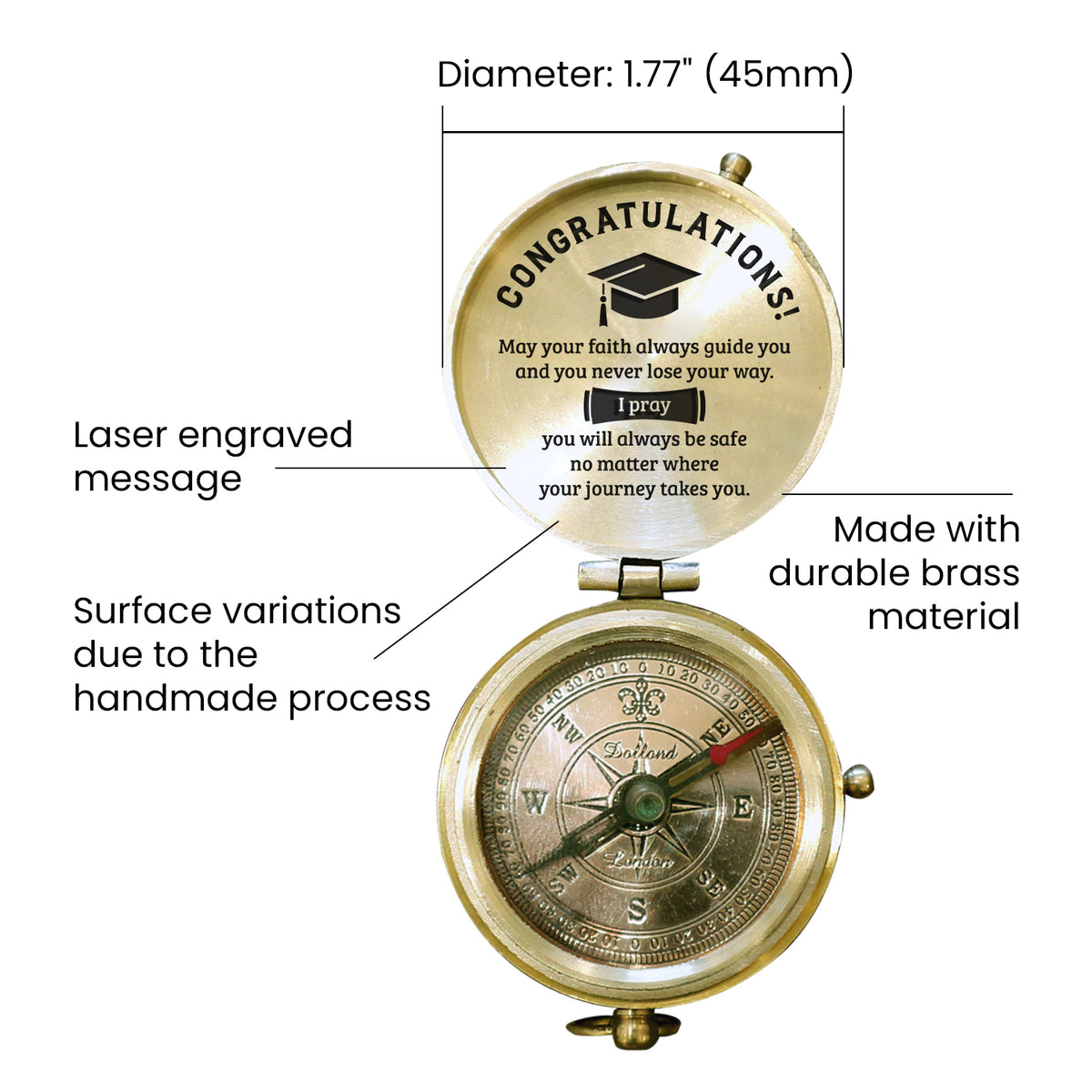 Personalized Engraved Compass - Family - To My Son Daughter Grandson Granddaughter - Gpb16077