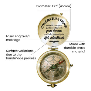 Personalized Engraved Compass - Family - To My Son - May This Compass Guide You Towards Your Dreams - Gpb16079