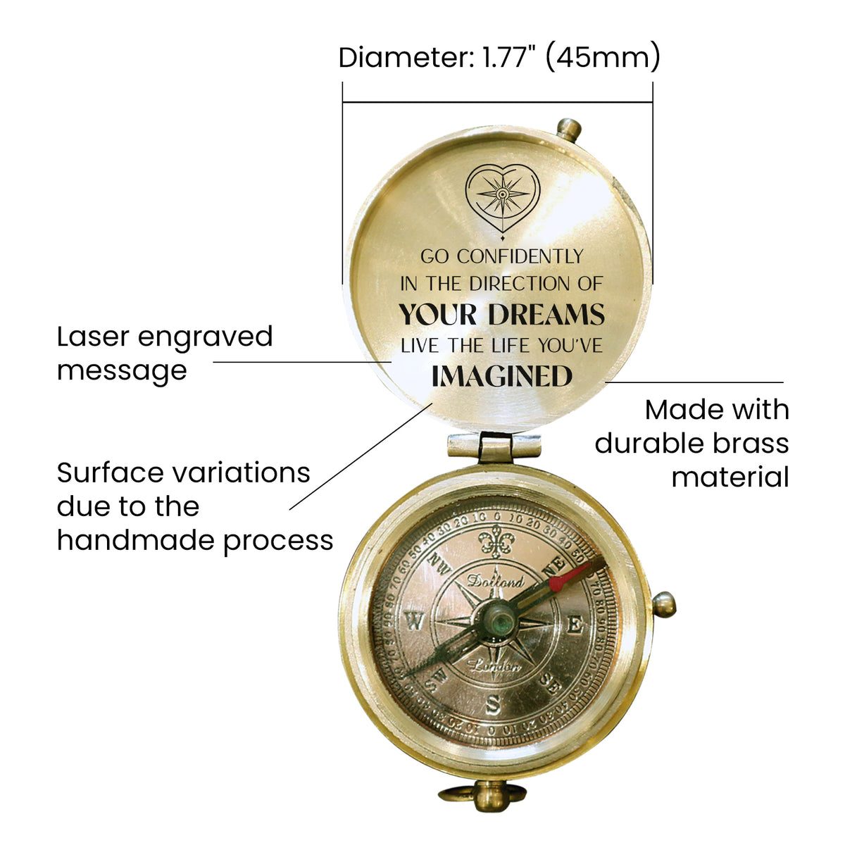 Personalized Engraved Compass - Family - To My Son Daughter Grandson Granddaughter - Live The Life You've - Gpb16078