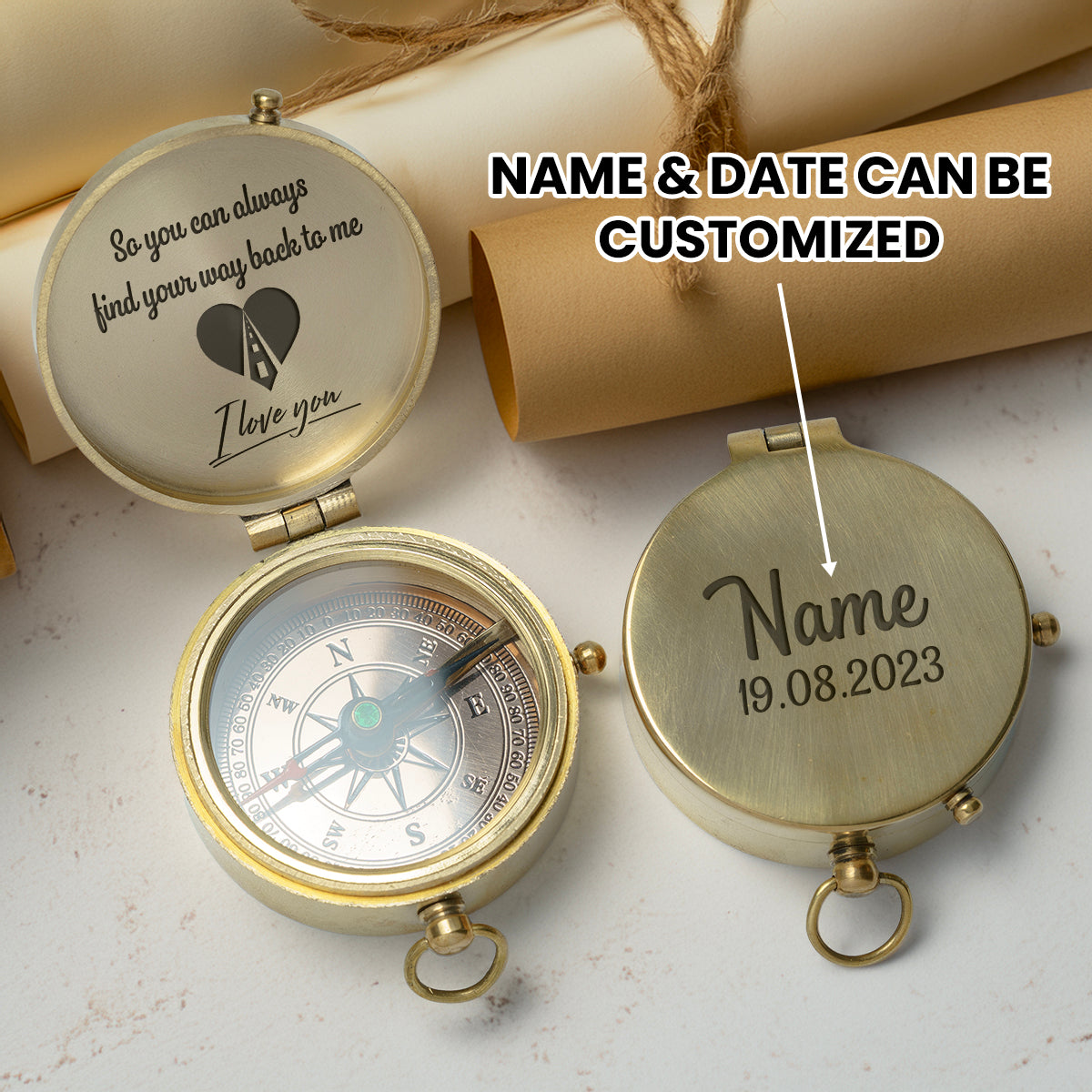 Personalized Compass Gift - So When You're Not Around To Say 'I Love You' This Compass Says It For You - Gpb14001