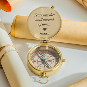 Personalized Engraved Compass - Family - For Couple - Years Together Until The End Of Time - Gpb26238