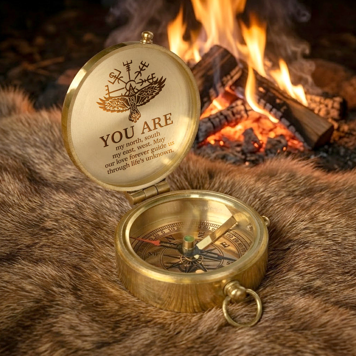 Personalized Engraved Compass - Viking - To My Man - I Love You The Most - Gpb26275