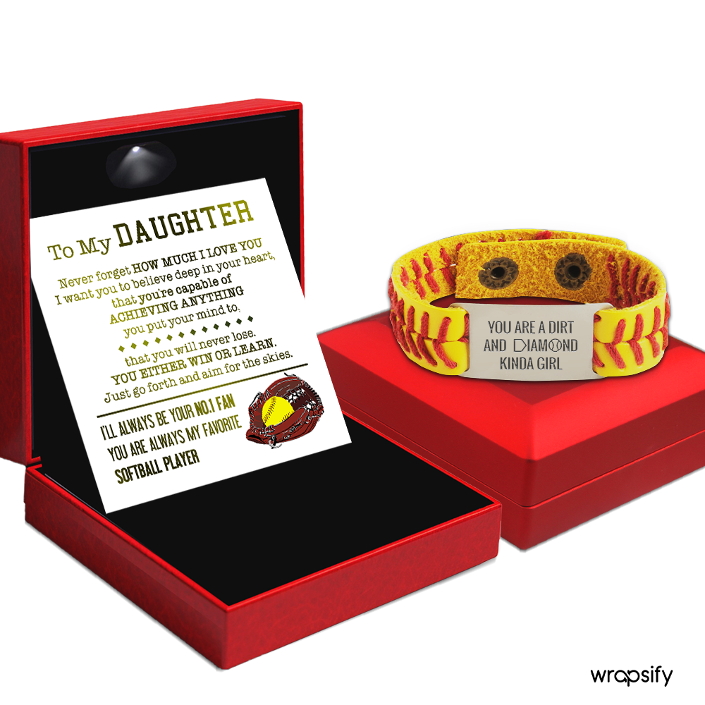 Softball Bracelet - Softball - To My Daughter - You Are A Dirt And Diamond Kinda Girl - Gbzk17025