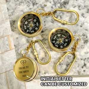 Personalized Brass Compass Keychain - Family - To My Boyfriend - You Are My True North - Gkqj12006