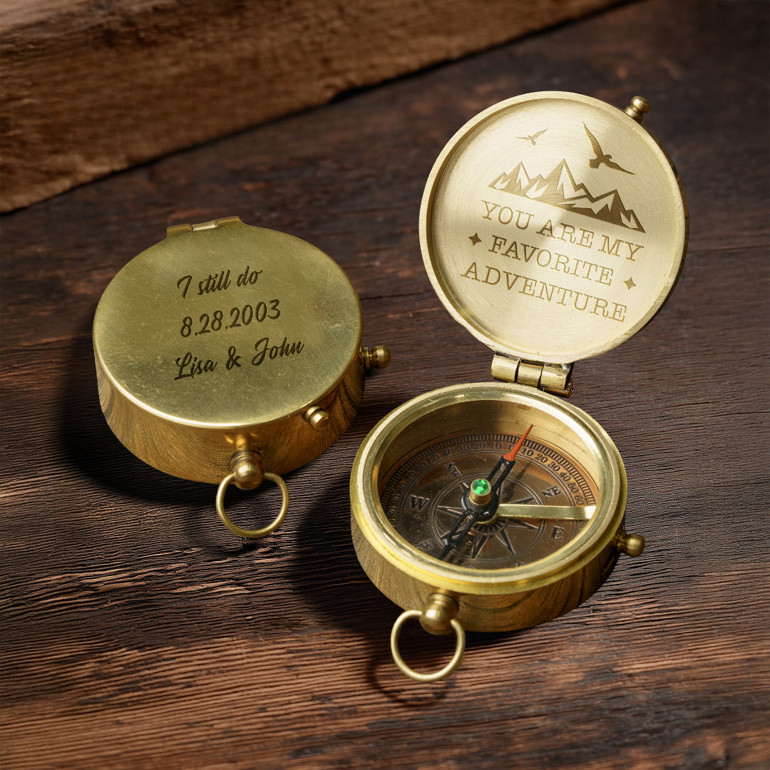 Personalized Engraved Compass - 10th & 50th Anniversary Gift - Gpb26247