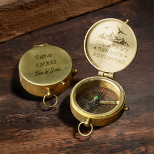 Personalized Engraved Compass - 10th & 50th Anniversary Gift - Gpb26247