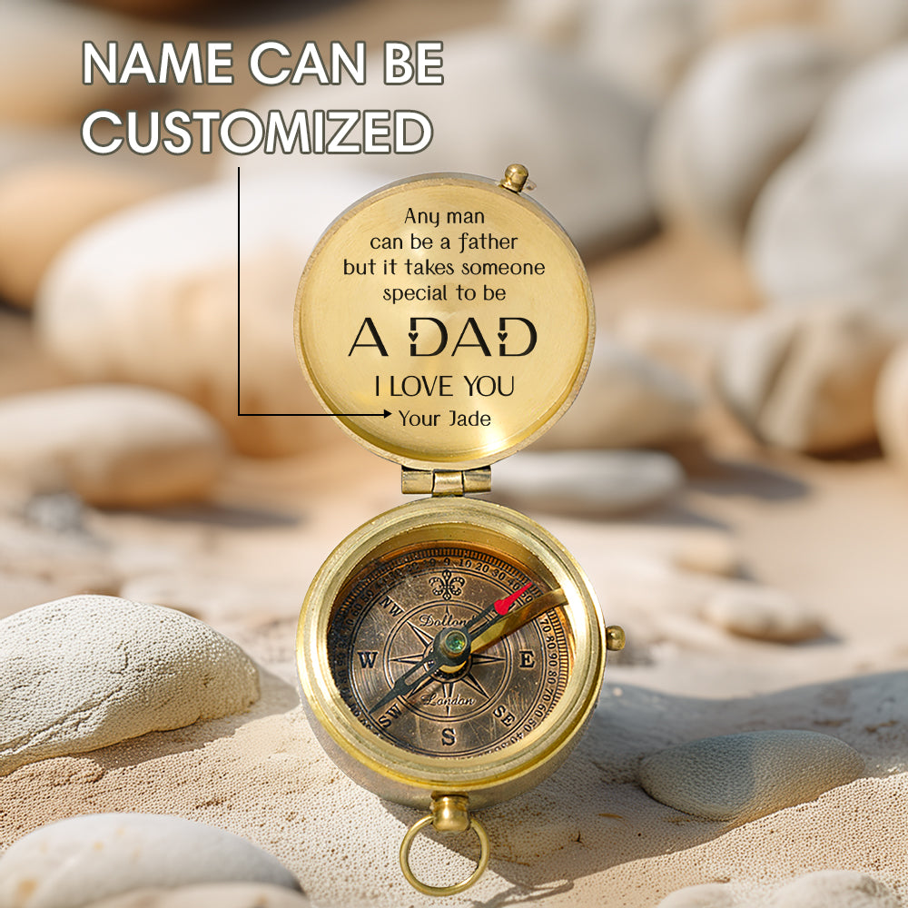 Personalized Engraved Compass - Family - To My Dad - From Daughter - Any Man Can Be A Father - Gpb18054