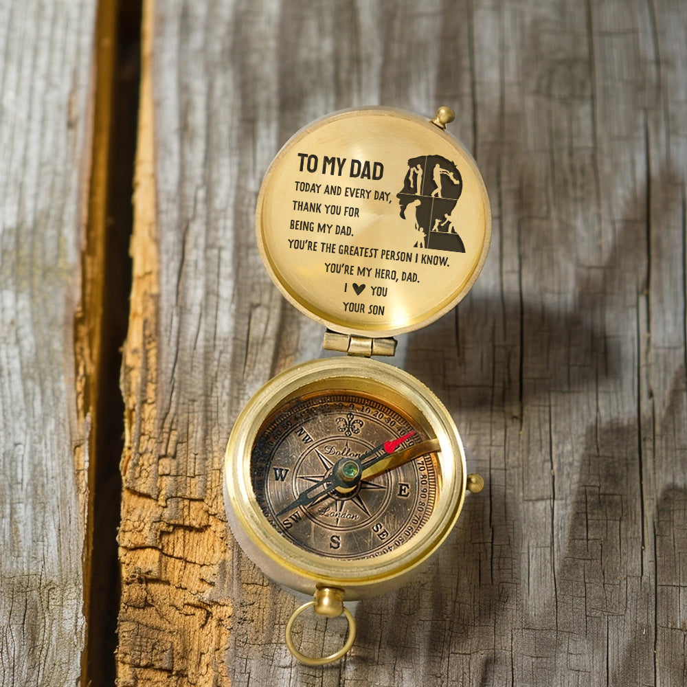 Personalized Engraved Compass - Family - To My Dad - From Son - You’re My Hero - Gpb18059