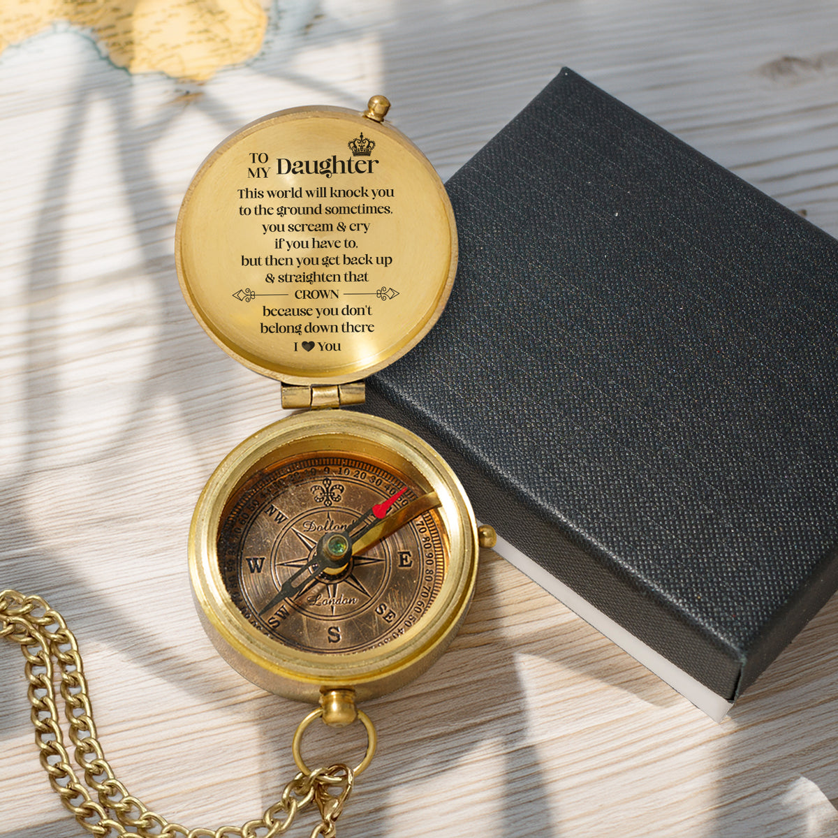 Personalized Engraved Compass - Family - To My Daughter - You Get Back Up & Straighten That Crown - Gpb17019