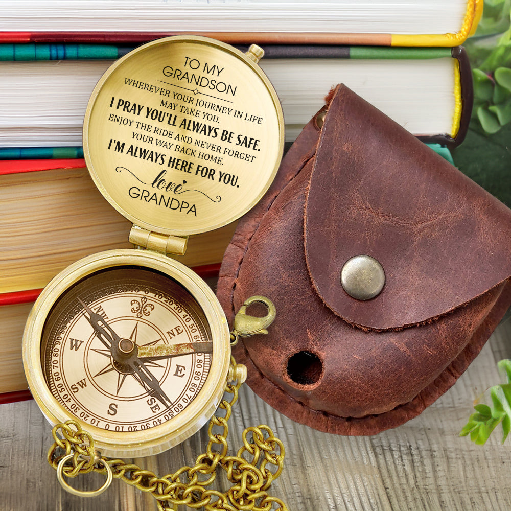 Personalized Compass To Grandson - I'm Always Here For You - Gpb22001
