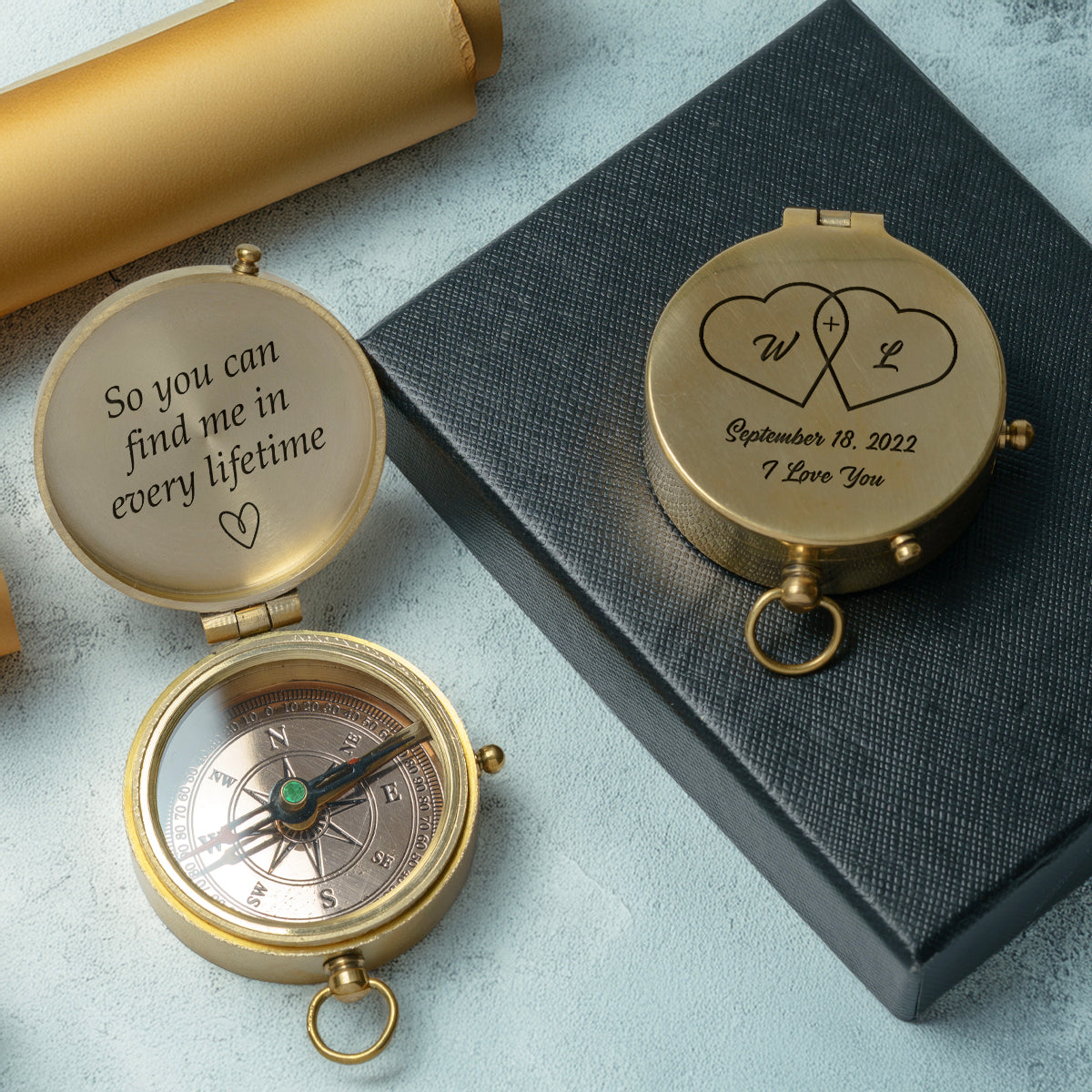 Personalized Engraved Compass - Family - For Couple - So You Can Find Me In Every Lifetime - Gpb26237